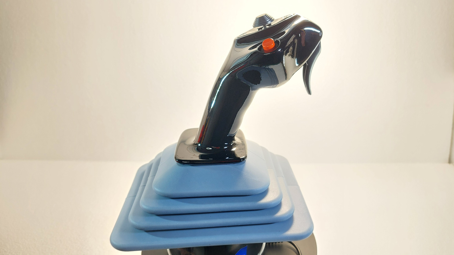 A320 sidestick with rubber gaiter fitted
